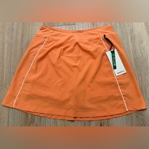 Mondetta Hit The Court Skort. Vibrant Tangerine Color W/White Stripes Sz S NWT